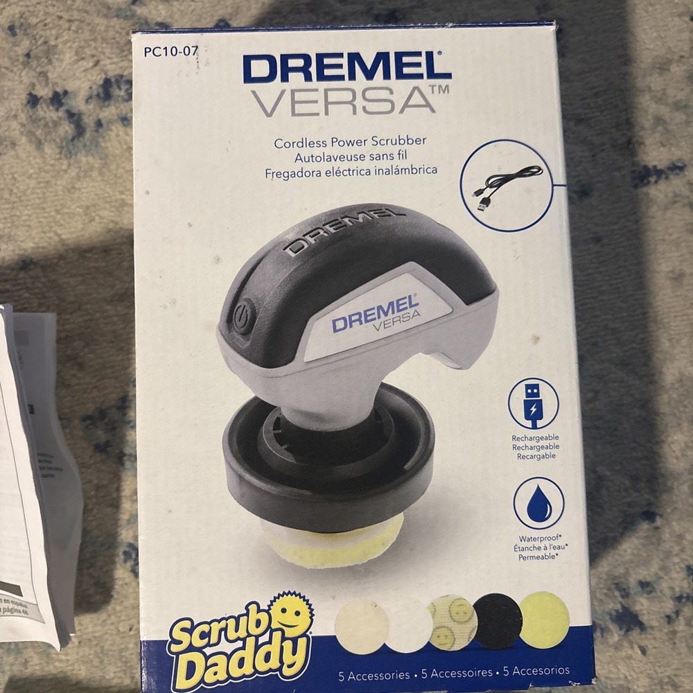 Dremel PC10-07 Versa Power Scrubber Kit Scrub Daddy CleanIng Sponge Pads EUC